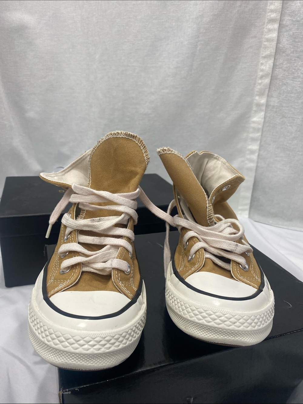 Converse Women's High-Top Sneakers in Tan and White